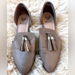 Taupe Tassel Flats (size 7.5 women’s)